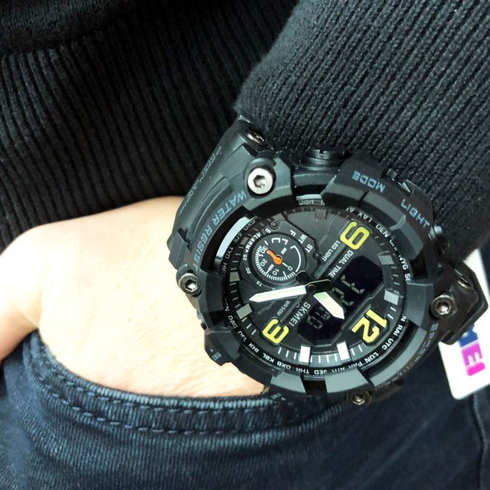 Годинник наручний чоловічий SKMEI 1965BK BLACK, армійський годинник протиударний. Колір: чорний