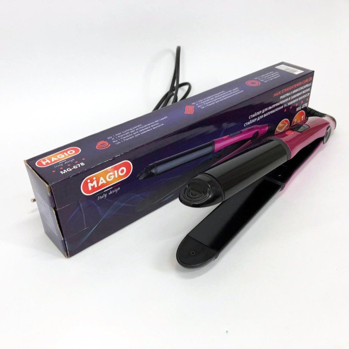 Щипці плойка-випрямляч MAGIO MG-678, Випрямляч для волосся 2в1, Гофре плойка прасок для волосся