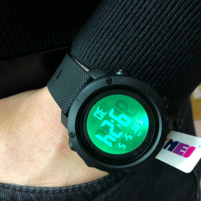 Годинник наручний чоловічий SKMEI 1426BKBK BLACK-BLACK, годинник тактичний протиударний. Колір: чорний