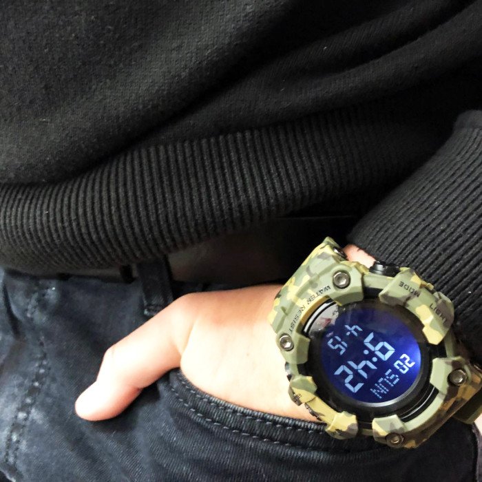 Годинник наручний чоловічий SKMEI 1968CMGN GREEN CAMO, водонепроникний чоловічий годинник. Колір: камуфляж