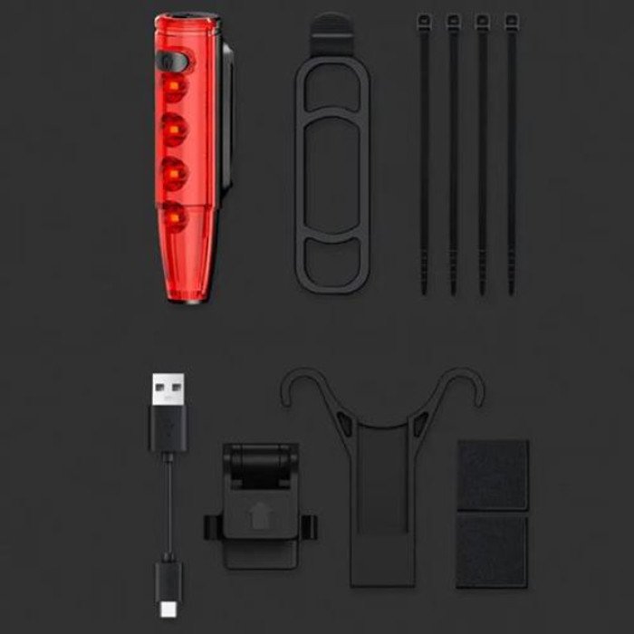 Велоліхтар LEADBIKE LD77-LS-4 LED з лазерною розміткою, Ліхтар акумуляторний світлодіодний велосипедний