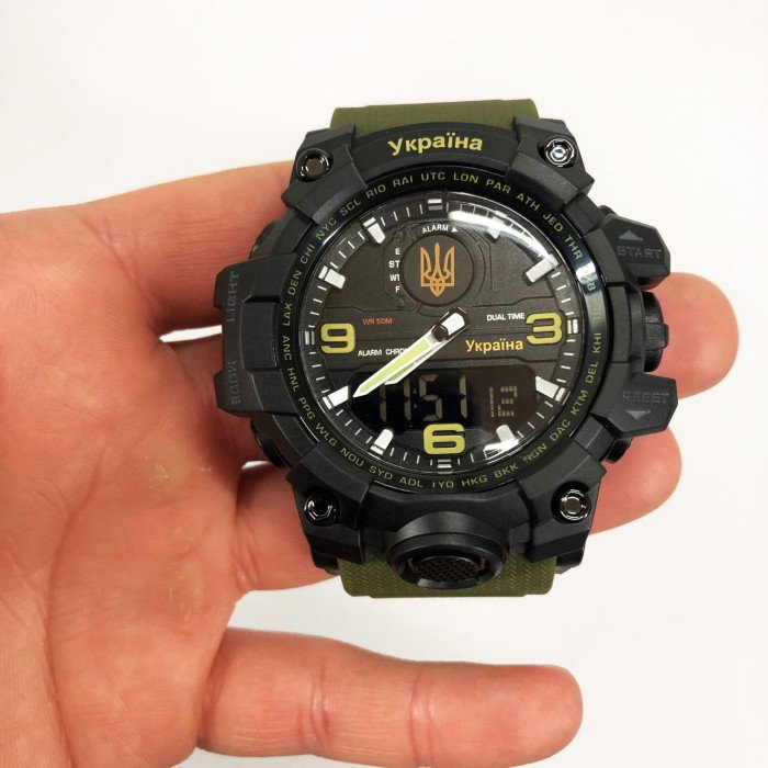 Годинник наручний чоловічий SKMEI 6851/1586AG, Військовий чоловічий наручний годинник зелений, Годинник спортивний