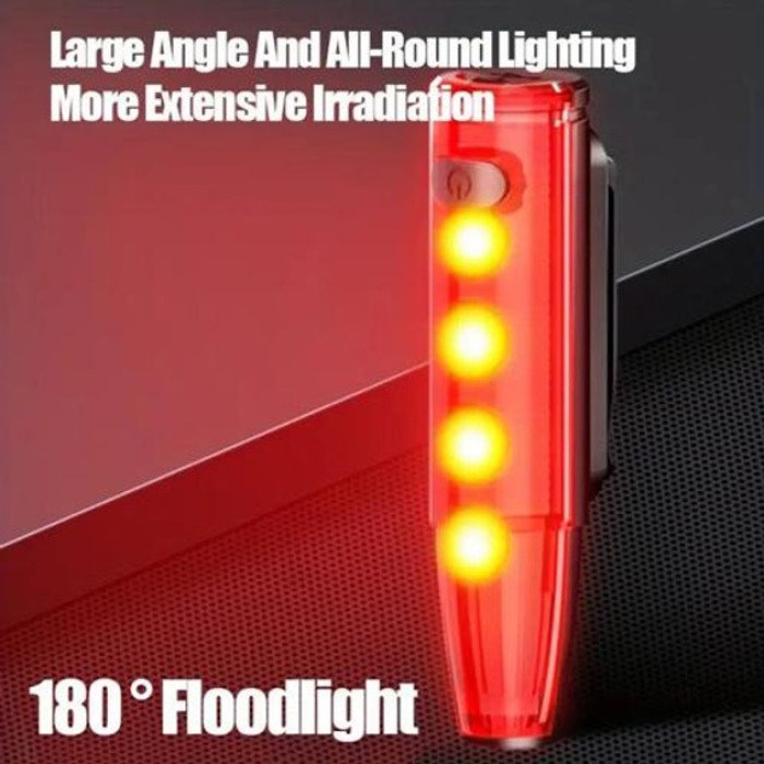 Велоліхтар LEADBIKE LD77-LS-4 LED з лазерною розміткою, Ліхтар акумуляторний світлодіодний велосипедний