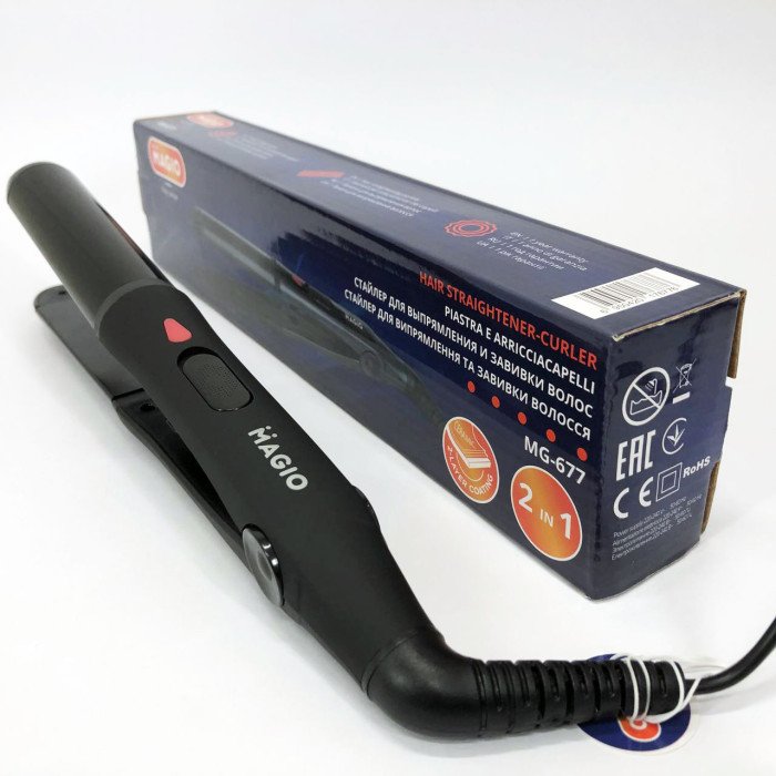 Випрямляч - плойка для волосся 2в1 MAGIO MG-677 2в1, Стайлер для укладання, Праска випрямляч