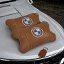 Комплект автоподушок 2шт з натуральної коричневої шкіри для BMW. Ортопедична подушка в авто БМВ