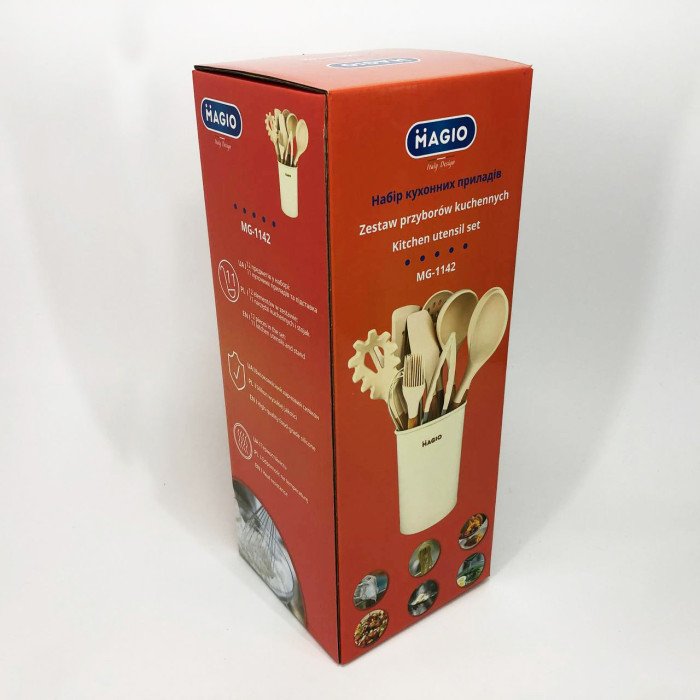 Набір силіконових кухонних речей Magio MG-1142 набір ложок лопаток 11 предметів