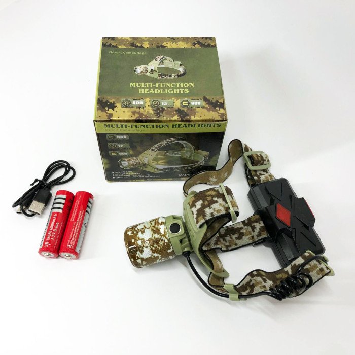 Ліхтар налобний акумуляторний CH-002M-T6, Ліхтарик на голову для роботи, Надійний налобний ліхтар