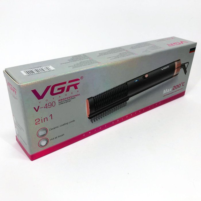 Фен щітка для волосся VGR V-490 Стайлер, повітряний стайлер для волосся, Фен для дому, Професійний фен