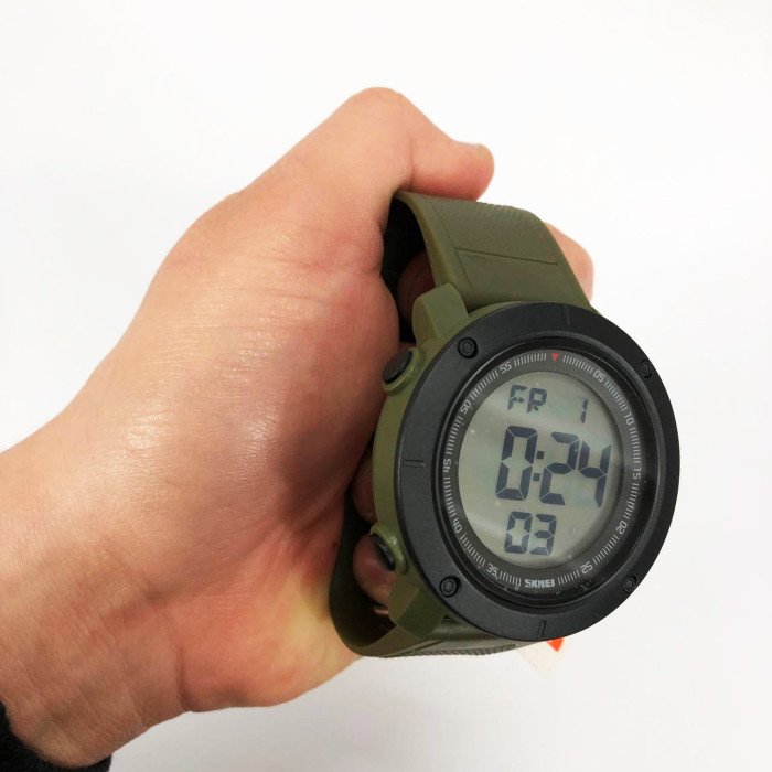 Годинник наручний чоловічий SKMEI 2122AGWT ARMY GREEN-WHITE, армійський годинник протиударний. Колір: зелений