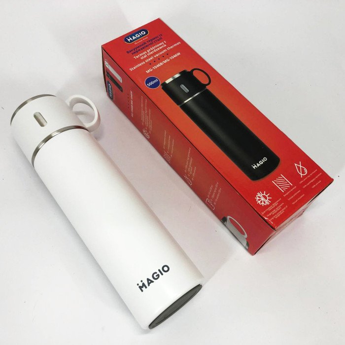 Термос MAGIO MG-1046W 0.5 л, Красивий невеликий термос, Термокухоль для дітей, Фляга для пікніка