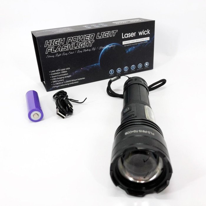 Ліхтарик PLD-P815 White Laser LED PM10-TG+COB, Ліхтарик тактичний акумуляторний ручний