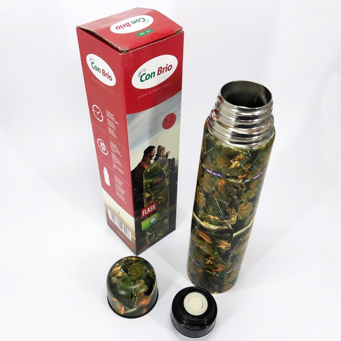 Термос CON BRIO CB-394 1200мл 1,2л маскувальний, Якісний термос для дому, Термос для напоїв