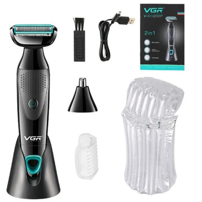 Акумуляторна електробритва для стрижки VGR V-601 від USB бритва електрична з професійною насадками