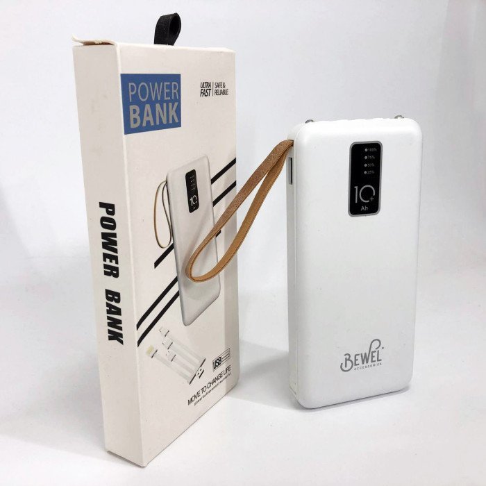 Power Bank зарядний пристрій на сонячній батареї 10000mAh з індикатором заряду. Колір: білий