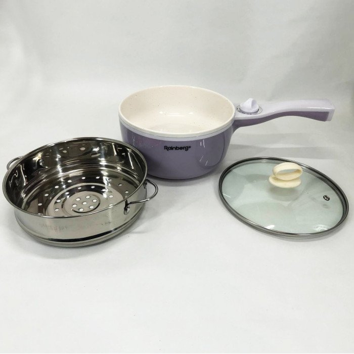 Пароварка-скороварка Rainberg RB-2218 електрична нержавіюча. Колір: фіолетовий