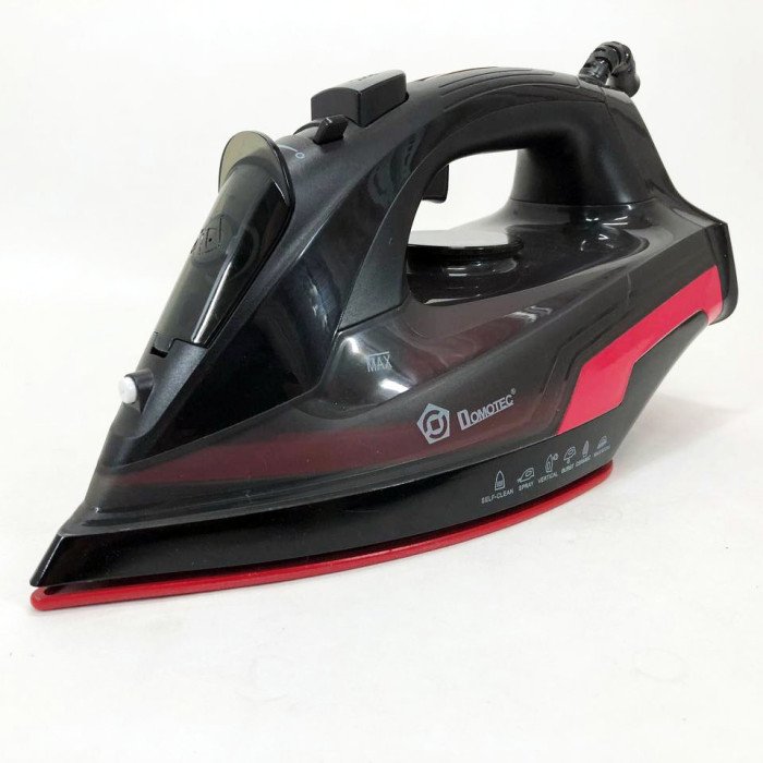 Праска з керамічним покриттям Domotec MS 2258 3000 Вт, праска з керамічною підошвою. Колір: червоний