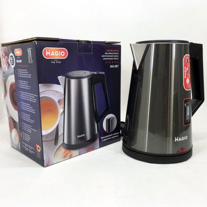 Електрочайник MAGIO MG-987, електронний чайник, чайник дисковий, стильний електричний чайник