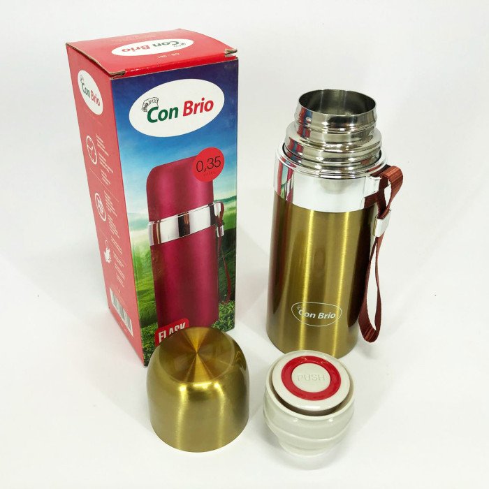 Термос Con Brio CB-381 Gold 0,35л, Хороший невеликий термос, Термос з нержавіючої сталі. Колір: золотий