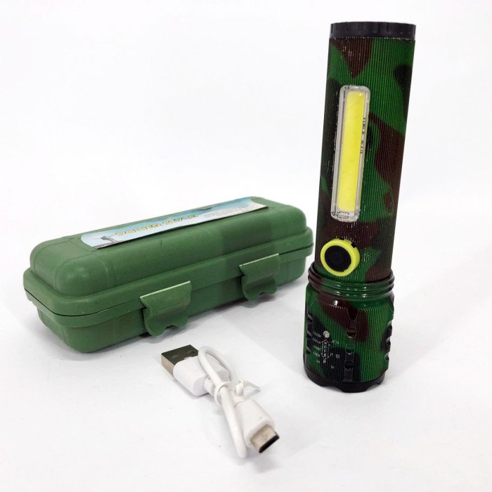 Ліхтарик ручний акумуляторний C71M-P50+COB, Ліхтар ручний потужний, Тактичний ліхтар