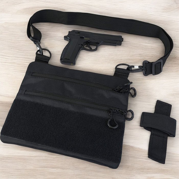 Тактичний рюкзак через плече, Нагрудна сумка чоловіча тактична тканинна, Нагрудна сумка кобура