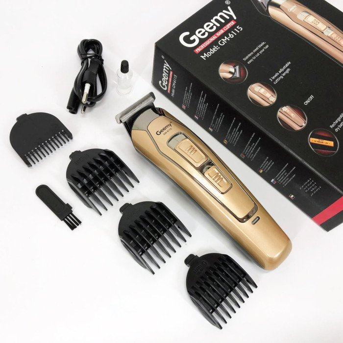 Машинка для стрижки GEMEI GM-6115, машинка для стрижки волосся домашня. Колір: бежевий