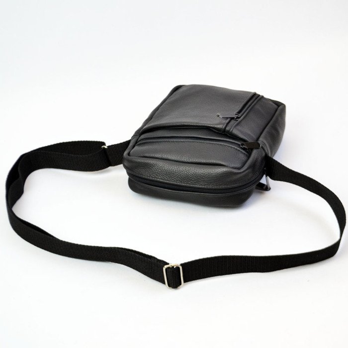 Елегантна чоловіча шкіряна сумка-месенджер із натуральної шкіри на 5 відділень, чоловіча сумка через спину