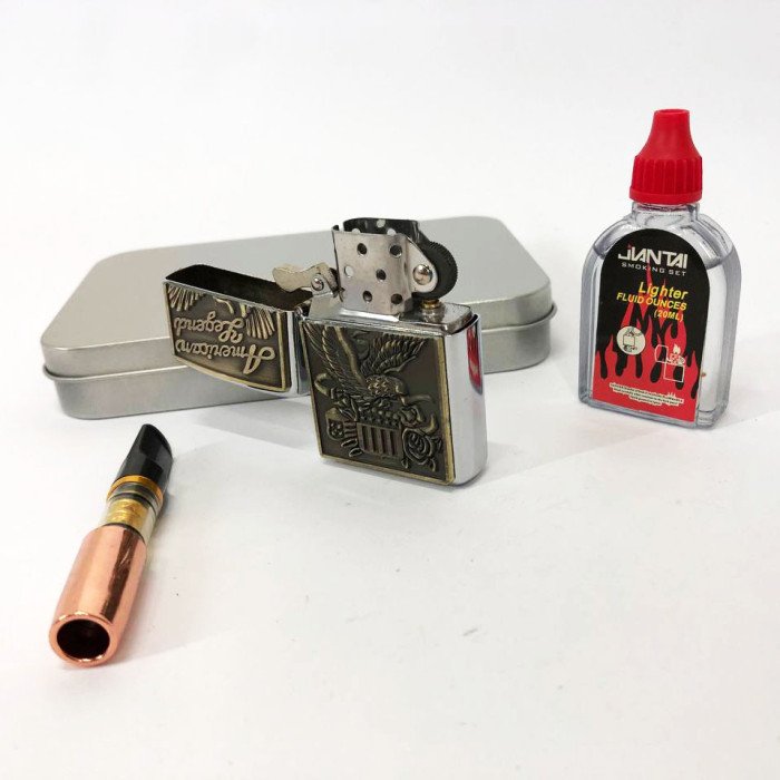 Запальничка бензинова в подарунковій коробці N7, оригінальна бензинова запальничка, запальничка в подарунок