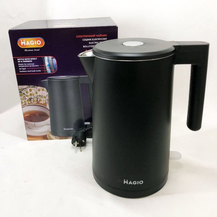 Електрочайник-термос Magio MG-491 1.7 л, електронний чайник, дисковий чайник, чайник електро