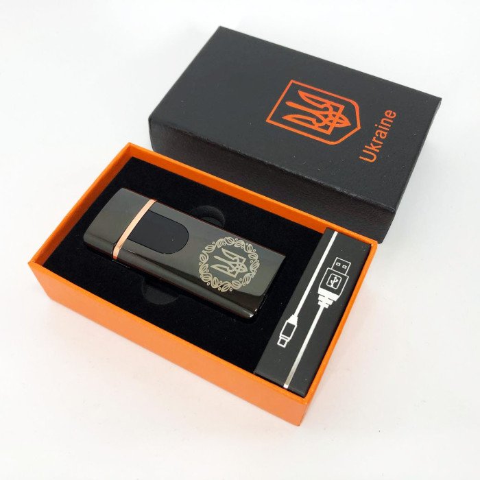 Електрична та газова запальничка Україна із USB-зарядкою HL-435, запальничка незвичайна. Колір: чорний