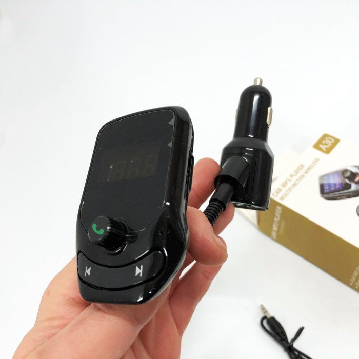 Автомобільний FM трансмітер модулятор A30 Bluetooth, Фм трансмітер від прикурювача