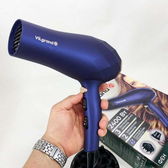 Фен VILGRAND VHD 2424TI. Колір: синій