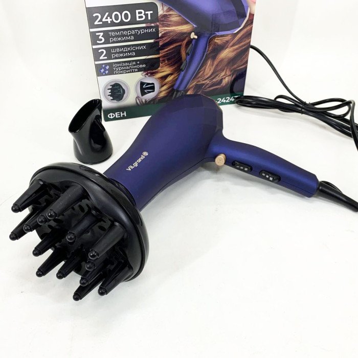 Фен VILGRAND VHD 2424TI. Колір: синій