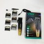 Машинка для стрижки волосся акумуляторна Professional Turbo з різними насадками VGR V-003. Колір: жовтий