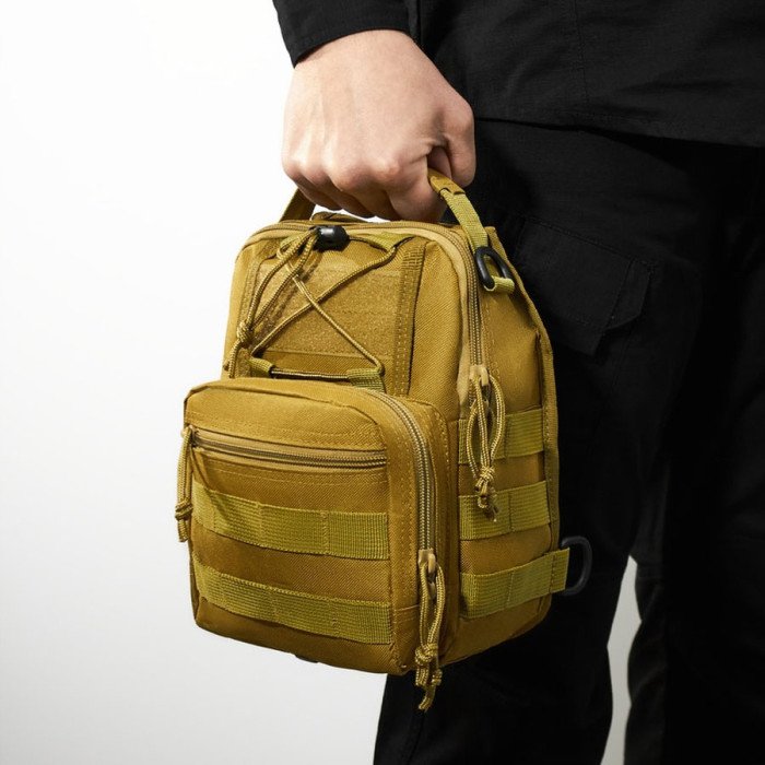 Чоловіча сумка рюкзак слінг, тактична сумка барсетка Нагрудна сумка чоловіча тактична тканинна