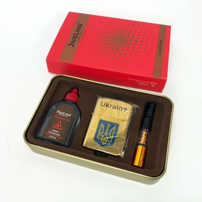 Запальничка бензинова в подарунковій коробці 4930, запальничка на день народження у подарунковому футлярі