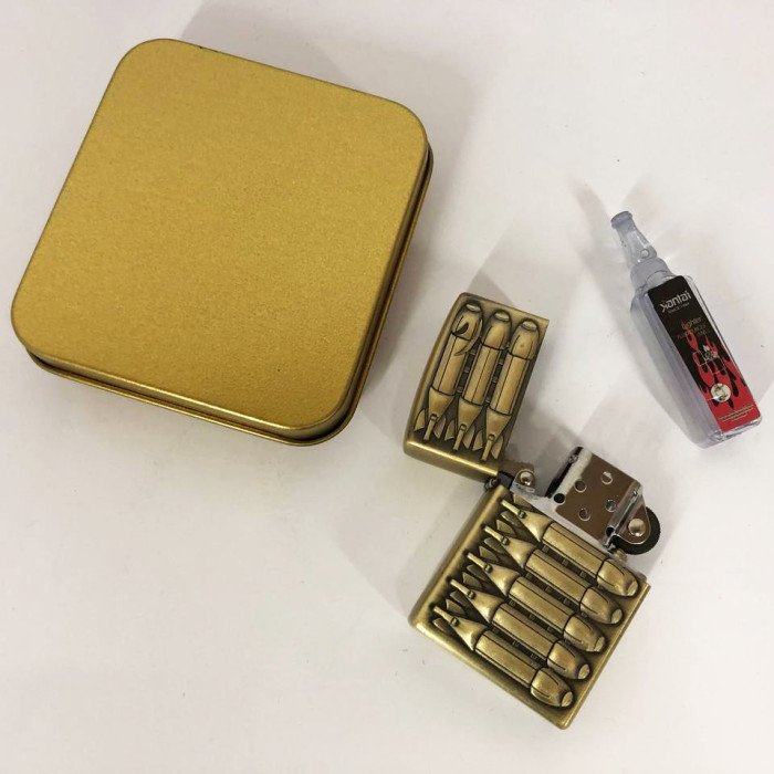 Запальничка бензинова в подарунковій коробці 367-2, Вітрозахисна запальничка, Прикольні запальнички