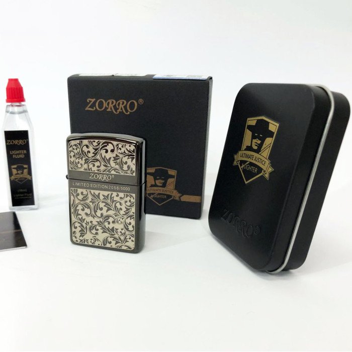Запальничка бензинова Zorro HL-299, запальничка на день народження, запальничка у подарунковому футлярі