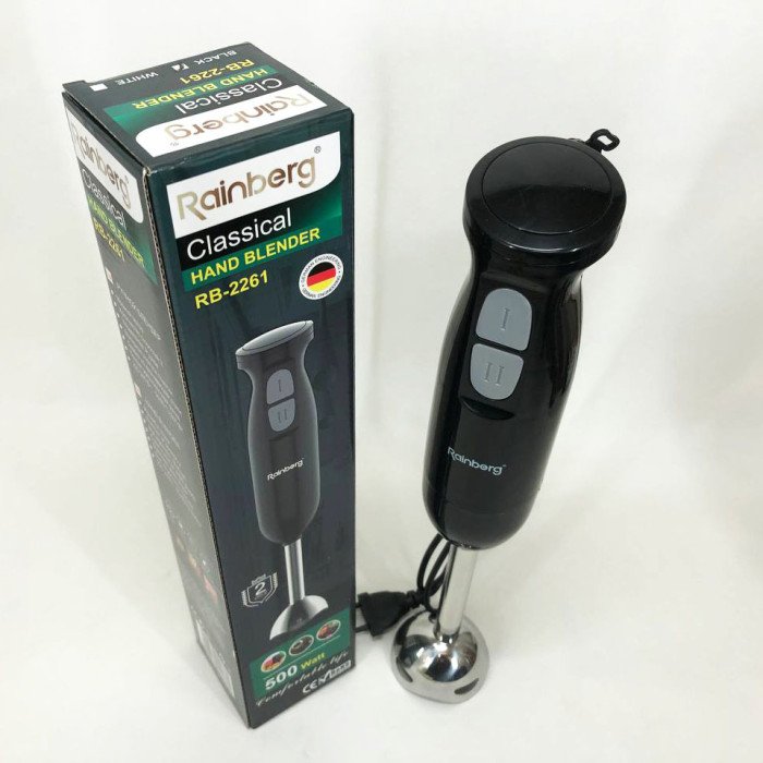 Блендер занурювальний Rainberg RB-2261 - 500 Вт, блендер для дому, блендер для кухні. Колір: чорний