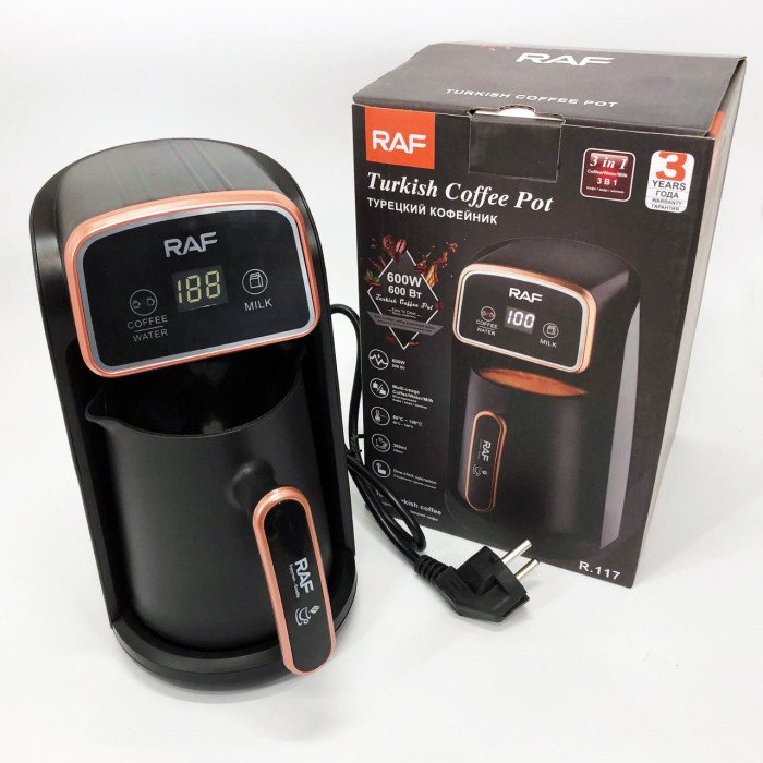 Кавоварка електрична RAF R.117, 300 мл, 600 Вт, чашка кавова з підігрівом, турка