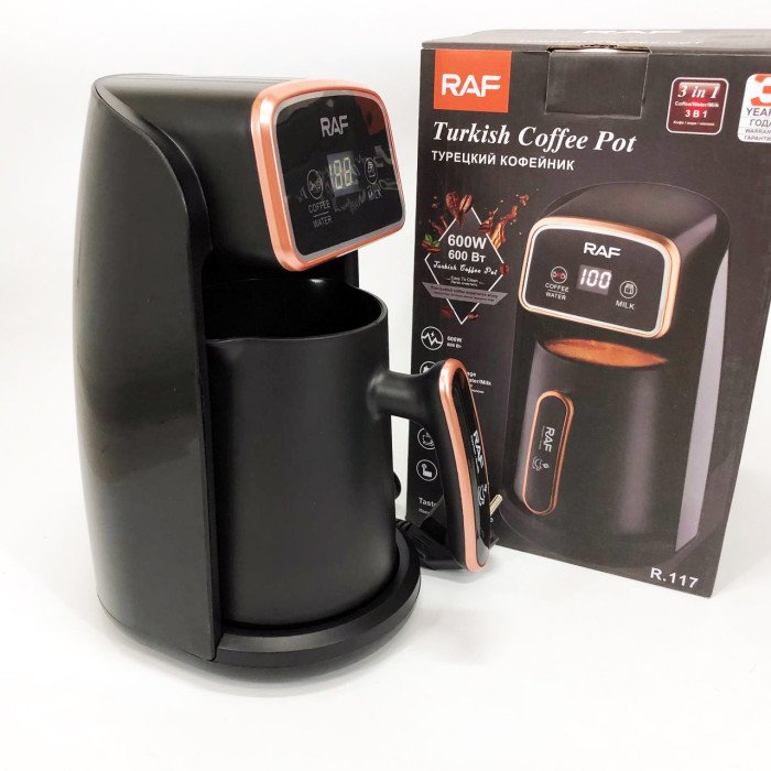 Кавоварка електрична RAF R.117, 300 мл, 600 Вт, чашка кавова з підігрівом, турка
