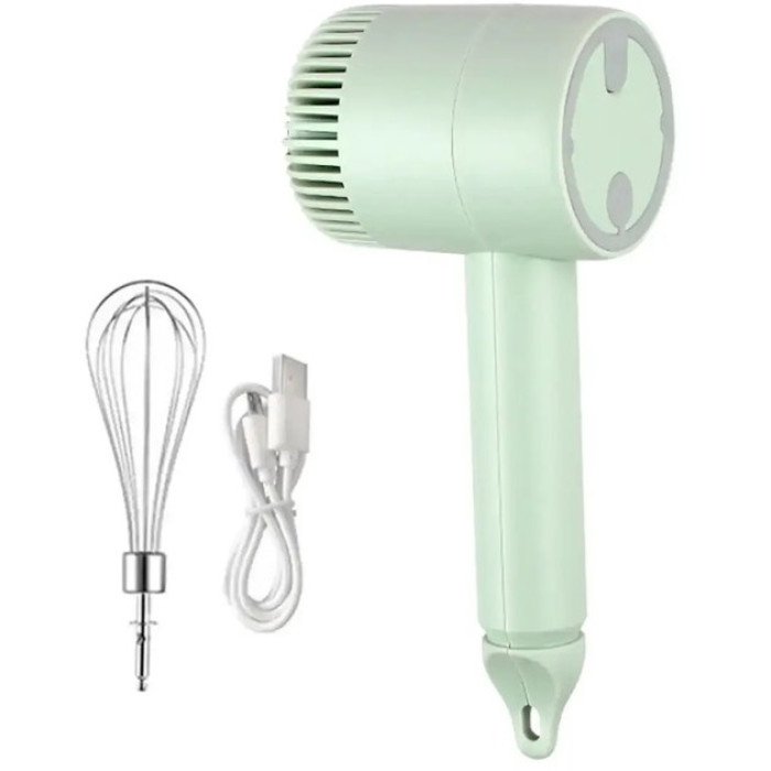 Ручний бездротовий міксер-подрібнювач 2 в 1. Колір: зелений