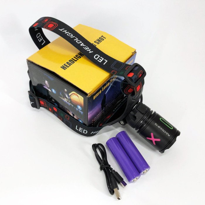 Ліхтар налобний NIGHT VISION FLUORESCENCE CT012-P-TG, Ліхтар акумуляторний для риболовлі, Головний ліхтарик