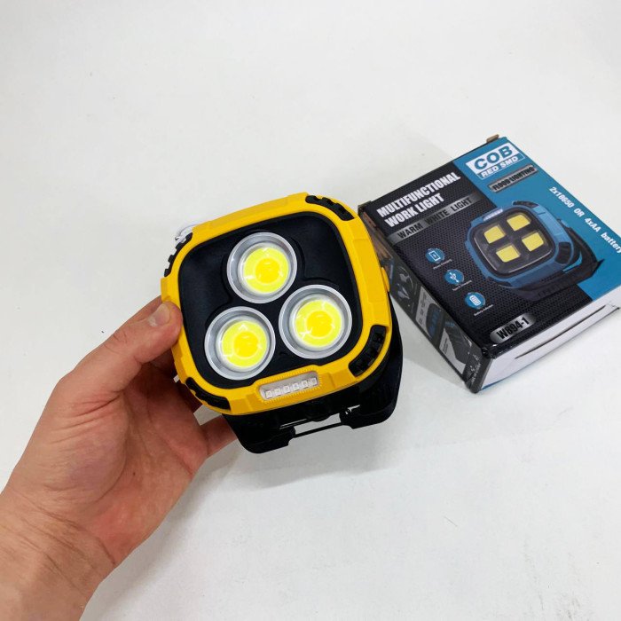 Прожектор ліхтар кемпінг W891-1-3COB(White+Yellow)+5SMD(Red) Power bank