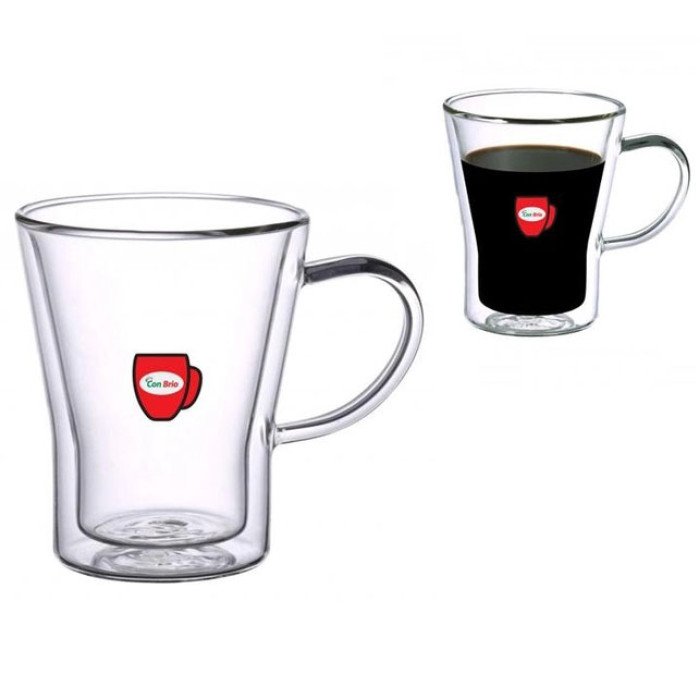 Набір кухлів з подвійним дном Con Brio CB-8535-2 350 мл 2 шт, чайні чашки з подвійним дном