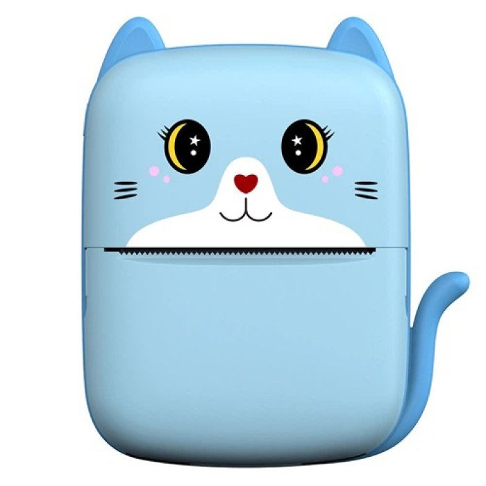Портативний дитячий термопринтер із Bluetooth A8 Cat міні принтер для телефону Blue