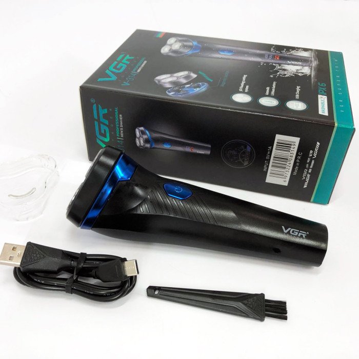 Електробритва VGR V-314 для чоловіків, роторна для вологого та сухого гоління, машинка чоловіча для гоління.