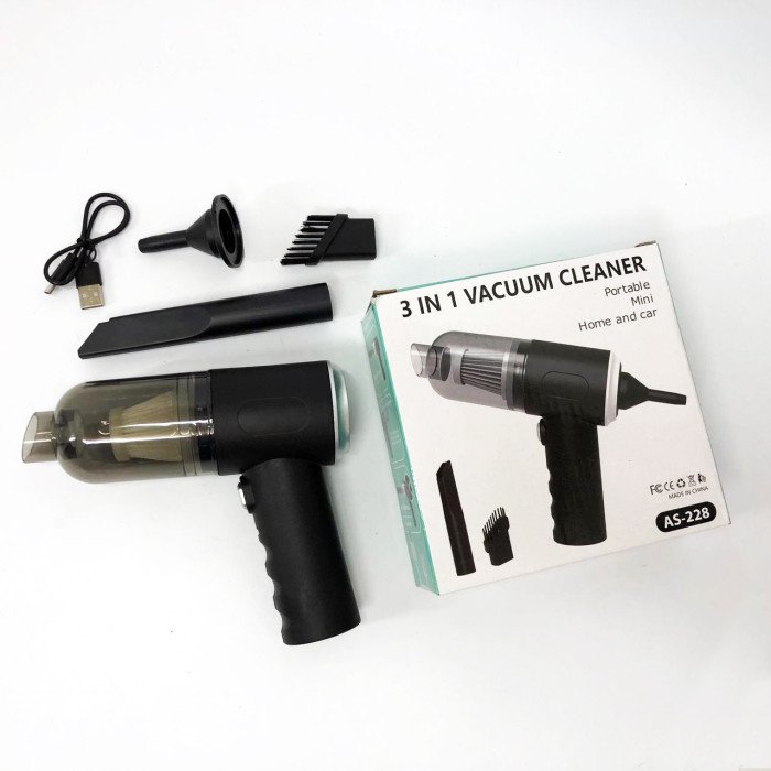 Ручний міні акумуляторний пилосос для машини / будинку з насадками AS-228