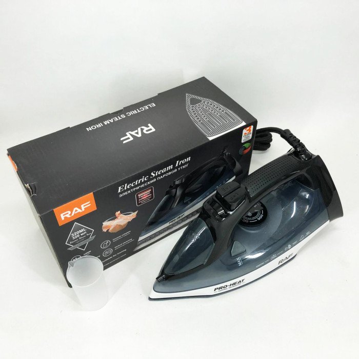 Праска парова RAF R.1234B з керамічною підошвою 2200 Вт, Професійна парова праска. Колір: синій