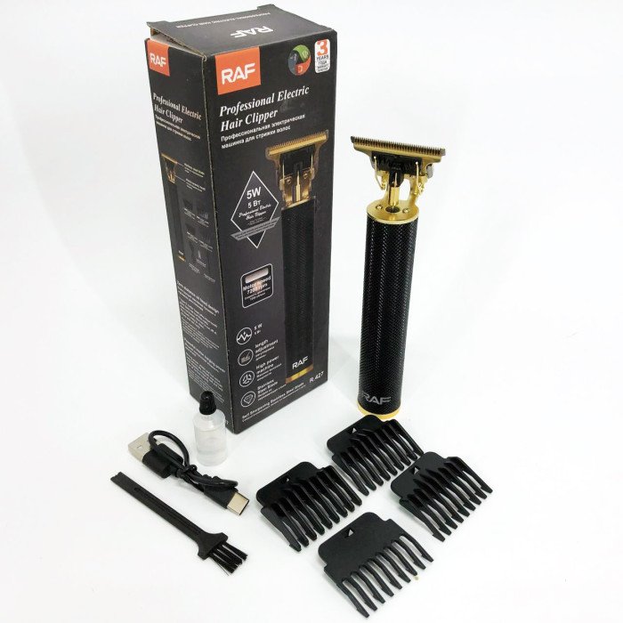 Тример акумуляторний для стрижки волосся RAF R.427 для бороди вусів машинка для стрижки 5 Вт