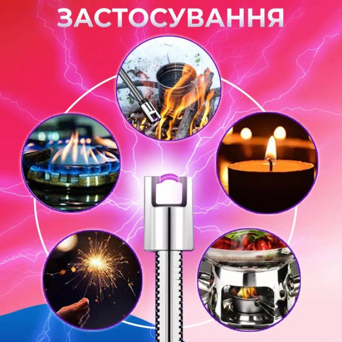 Запальничка електрична BBQ Lighter імпульсна плазмова вітрозахисна USB запальничка для газової плити
